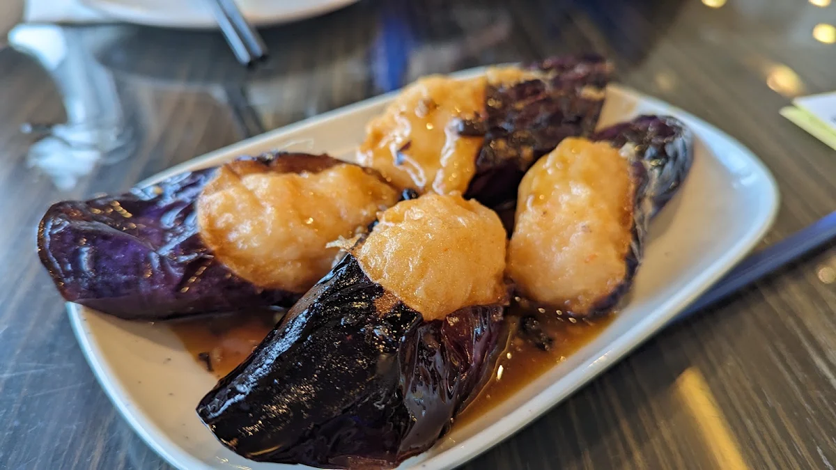 pan fried eggplant with shrimp paste 豉汁百花酿茄子